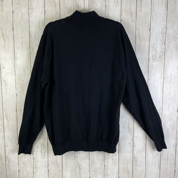 LINEA UOMO Sweater Sz 2X Wool Blend Mock Neck Long Sleeve Pullover Black - Picture 6 of 8
